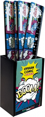Rigla plastic 16 cm, Urban Comic, 24 buc/display, Arda