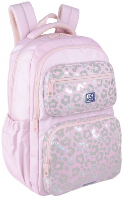 Rucsac Oxford Dream Tech Holografic, 2 compartimente, Pink Animal