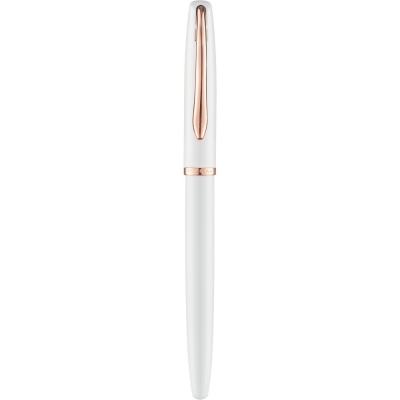 Roller Jazz Noble Elegance Pearl, 1 rezerva roller Pelikan 338 inclusa, cerneala albastra corectabila, varf M, in cutie pentru cadou