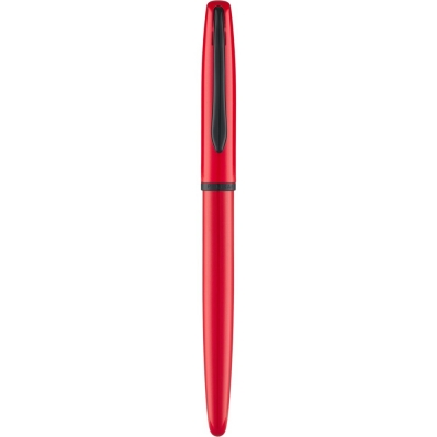 Roller Jazz Noble Elegance Red, 1 rezerva roller Pelikan 338 inclusa, cerneala albastra corectabila, varf M, in cutie pentru cadou