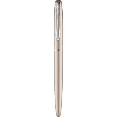 Roller Jazz Noble Elegance Taupe, 1 rezerva roller Pelikan 338 inclusa, cerneala albastra corectabila, varf M, in cutie pentru cadou