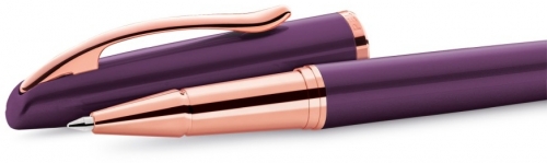 Roller Jazz Noble Elegance Viola, 1 rezerva roller Pelikan 338 inclusa, cerneala albastra corectabila, varf M, in cutie pentru cadou