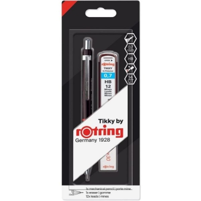 Set creion mecanic Rotring 0.7 mm Tikky cu mina si radiera