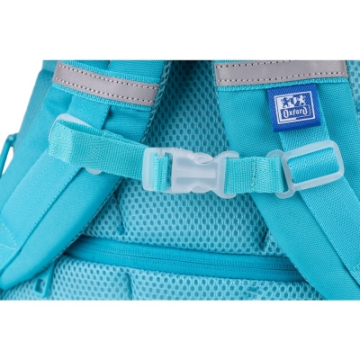 Rucsac Oxford Gradient, 3 compartimente, culoare galben/verde turcoaz