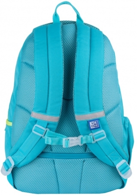 Rucsac Oxford Gradient, 3 compartimente, culoare galben/verde turcoaz