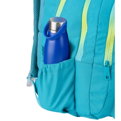 Rucsac Oxford Gradient, 3 compartimente, culoare galben/verde turcoaz