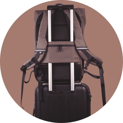 Rucsac Oxford Identity Off Road Rolltop, 10 compartimente, maro