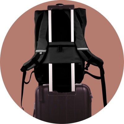 Rucsac Oxford Identity Off Road Rolltop, 10 compartimente, negru