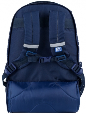 Rucsac Oxford Trolley Dots, 3 compartimente, albastru inchis