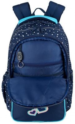 Rucsac Oxford Trolley Dots, 3 compartimente, albastru inchis