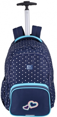 Rucsac Oxford Trolley Dots, 3 compartimente, albastru inchis