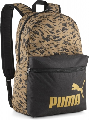 Rucsac sport Puma Phase, All-Over Print Black-Gold
