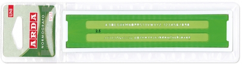 Sablon pentru cifre si litere, 2.5mm, verde, Arda