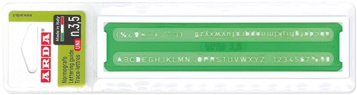 Sablon pentru cifre si litere, 3.5mm, verde, Arda