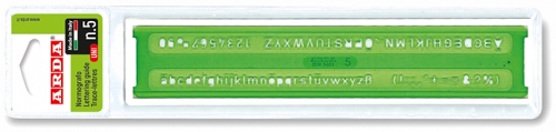 Sablon pentru cifre si litere, 5mm, verde, Arda
