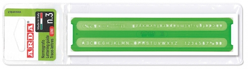 Sablon pentru cifre si litere, 3, verde, Arda