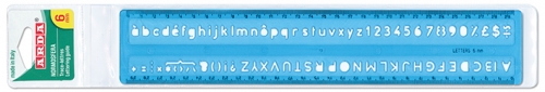 Sablon pentru litere si cifre, 6mm, albastru, Arda