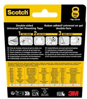Banda de montare universala tip gel Scotch 3M, transparenta, 30 mm x 3 m, 1 rola/pachet