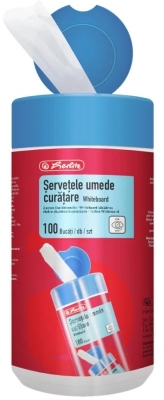 Servetele umede curatare tabla alba/whiteboard Herlitz 100 bucati/set