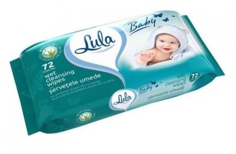Servetele umede Lula Baby cu aloe, 72 buc