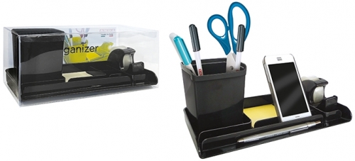 Set birou, plastic, 3 buc, negru, My Desk, Arda
