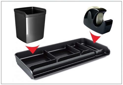 Set birou, plastic, 3 buc, negru, My Desk, Arda
