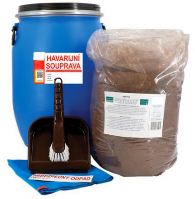 Set de interventie urgenta cu absorbant hidrofob Reosorb, pentru ulei, capacitate de absorbtie 40 l