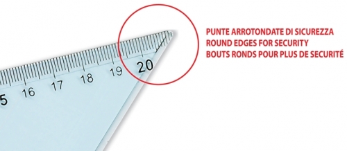 Set desen, plastic, rigla 30cm, echere 45°, 60° 30cm, raportor 180° 10cm, universal, Arda