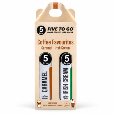 Sirop cafea Coffee Favourites, 2 x 250ml, Caramel & Irish Cream, 5 to go