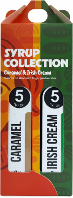 Sirop cafea Collection, 2 x 250ml, Caramel & Irish Cream, 5 to go