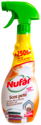 Solutie scos pete pentru tesaturi, fara clor, 750ml, Nufar