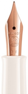 Stilou Classic M200 Editie Speciala Copper Rose-Gold M, penita si accesorii placate cu aur roz, corp alb-cupru, Pelikan