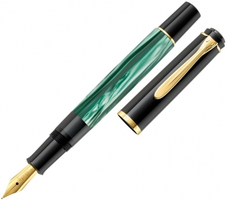 Stilou Classic M200 Pelikan B verde marmorat