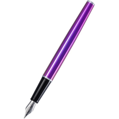 Stilou Diplomat Traveller Deep Purple, penita M, corp metalic slim, accesorii cromate, cutie cadou