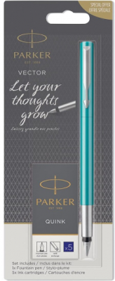 Stilou Vector Standard Emerald + set 5 patroane, Parker
