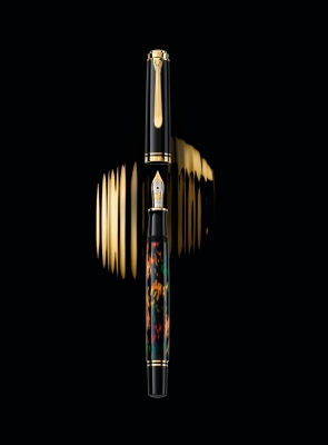 Stilou Souveran M600, Art Glauco Cambon, penita EF aur 14k, accesorii placate cu aur 24k, Editie Speciala, Pelikan