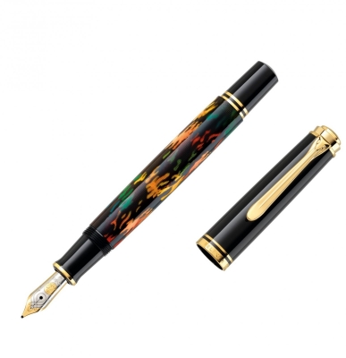 Stilou Souveran M600, Art Glauco Cambon, penita EF aur 14k, accesorii placate cu aur 24k, Editie Speciala, Pelikan