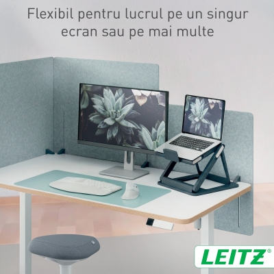 Suport de laptop Leitz Ergo 2 in 1 pentru birou