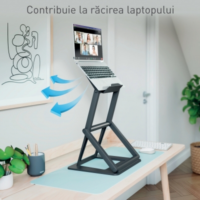 Suport de laptop Leitz Ergo 2 in 1 pentru birou