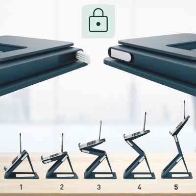 Suport de laptop Leitz Ergo 2 in 1 pentru birou