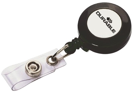 Snur retractabil pentru ecuson clip metalic, Durable