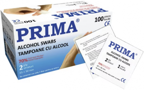 Tampoane impregnate alcool 6.5x3cm 100buc/cutie
