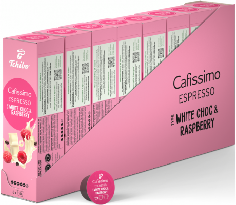 Cutie 10 capsule cafea Tchibo Cafissimo Espresso White Choc & Raspberry