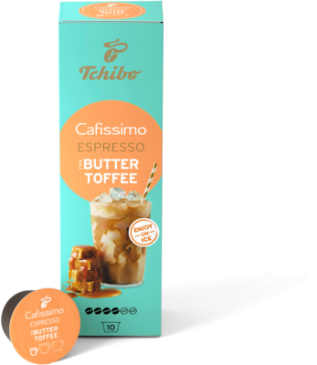 Cutie 10 capsule cafea Tchibo Cafissimo Espresso Buttertoffee