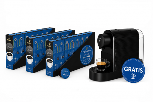 Pachet 24 cutii capsule Tchibo Cafissimo Coffee Fine Aroma si espressor Tchibo Pure Plus cadou