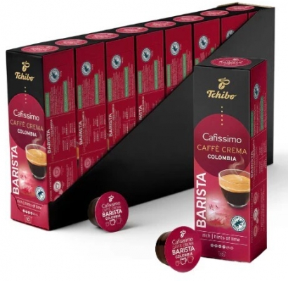 Cutie 10 capsule cafea Tchibo Cafissimo Caffe Crema Barista Colombia, 8 buc/set