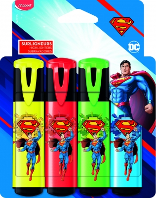 Textmarker Maped Superman 4 culori/set
