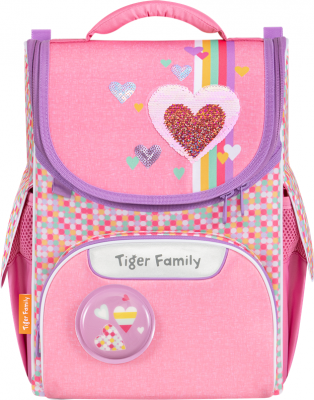 Ghiozdan neechipat Nature Quest, Pink Amour, Tiger