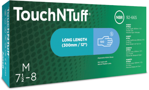 Manusi TouchNTuff 92-665 Ansell, 100 bucati/cutie, albastru deschis