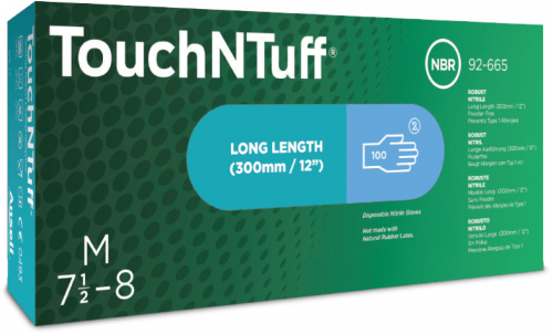 Manusi TouchNTuff 92-665 Ansell, 100 bucati/cutie, albastru deschis